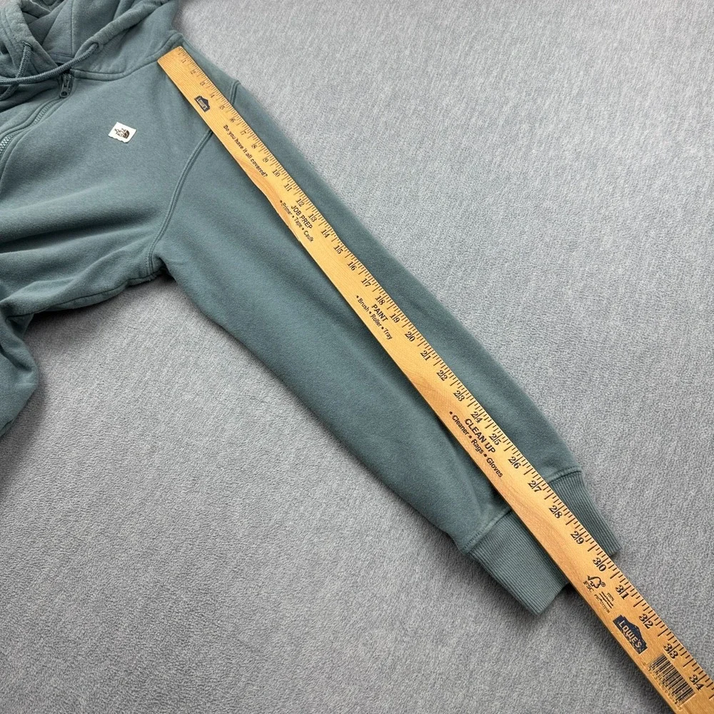 The North Face Jacket Men Large Green Heritage Patch Full Zip Hoodie Fleece Coat